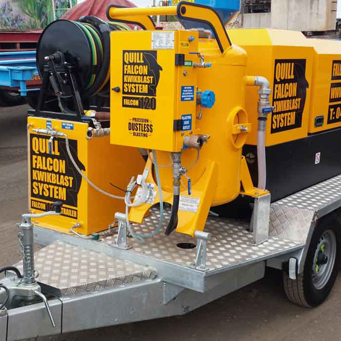 Mobile sand blasting services at client site in Dammam