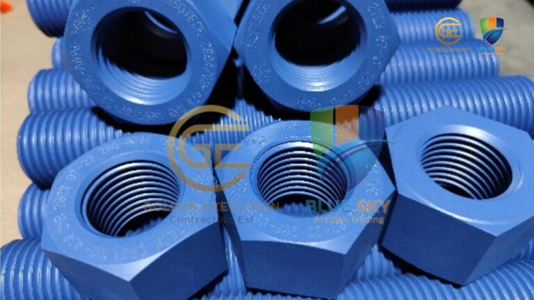 Premium API 20E-certified A193 B7 studs supplied by BlueSky Arabian Steel for high-pressure and high-temperature industrial use in Riyadh.