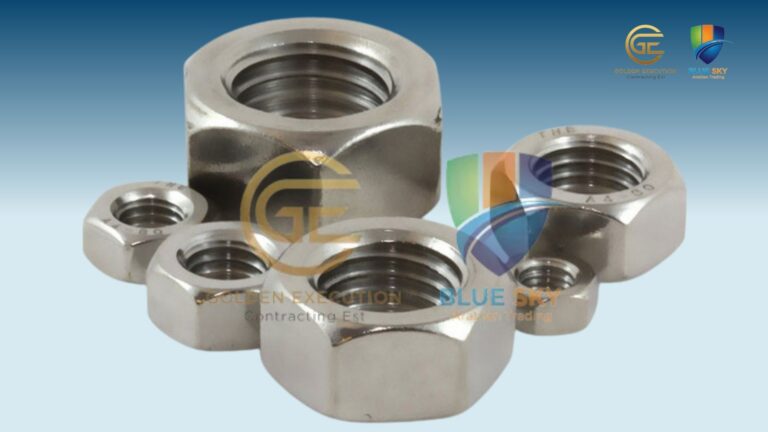Heavy Hex Nuts in Riyadh supplied by BlueSky Arabian Steel for oil & gas, petrochemical, construction, and high-strength industrial bolting applications.