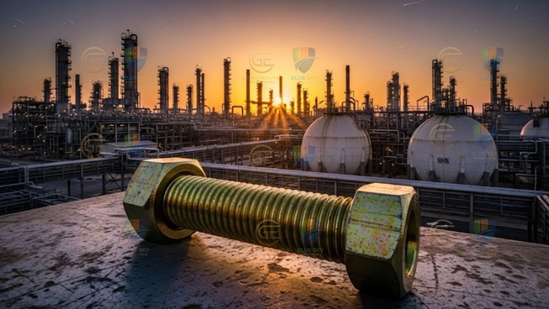 Premium industrial fasteners from the best petrochemical bolting supplier in Riydah, featuring certified bolts, nuts, and studs designed for high-pressure, high-temperature petrochemical and oil industry applications.