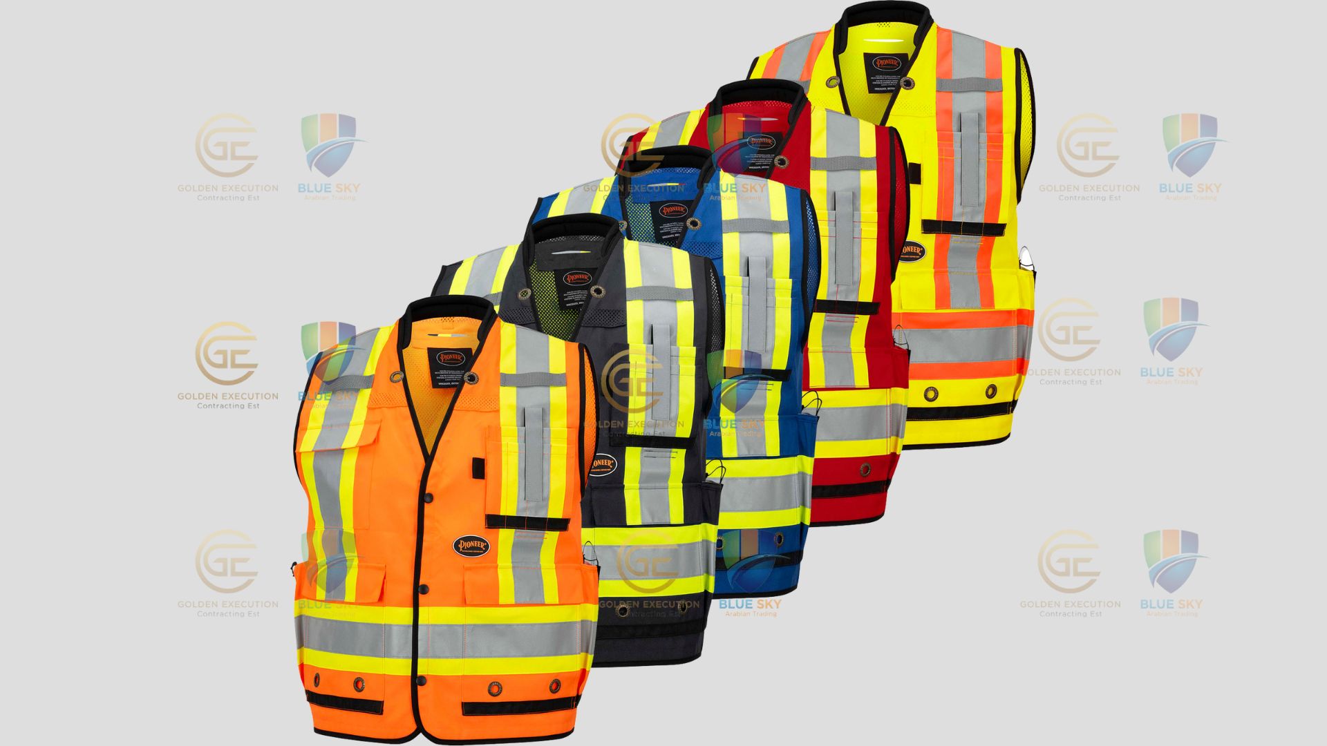 High-visibility protective apparel supplied by the best quality safety vests provider in Jeddah, showcasing durable reflective safety vests designed for construction, industrial, and workplace safety compliance.