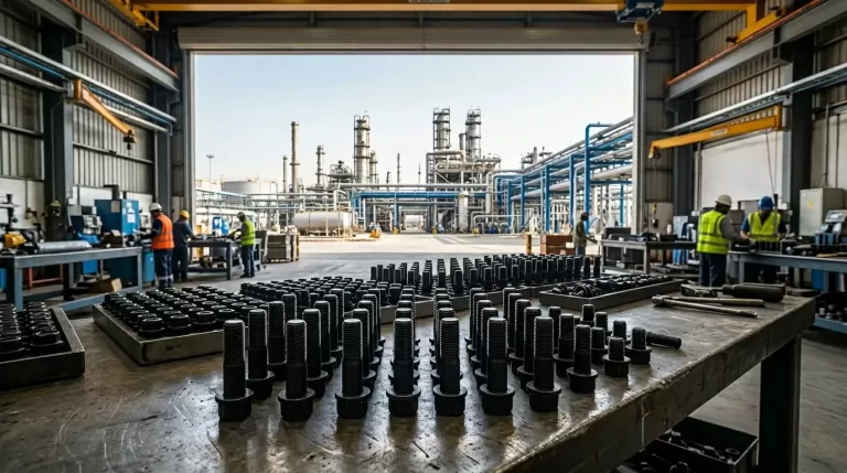 Premium Black Oxide Coated Studs supplied by Blue Sky Arabian Steel in Jubail Saudi Arabia