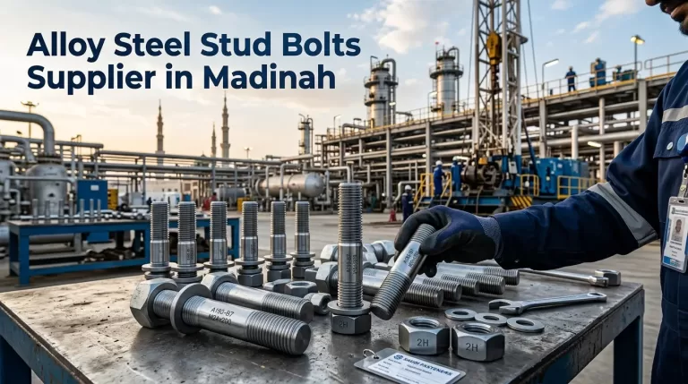 Alloy Steel Stud Bolts Supplier in Madinah providing high-strength industrial fasteners