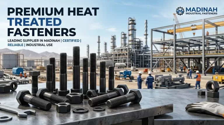 Heat Treated Fasteners Supplier in Madinah providing high strength industrial bolts and stud bolts
