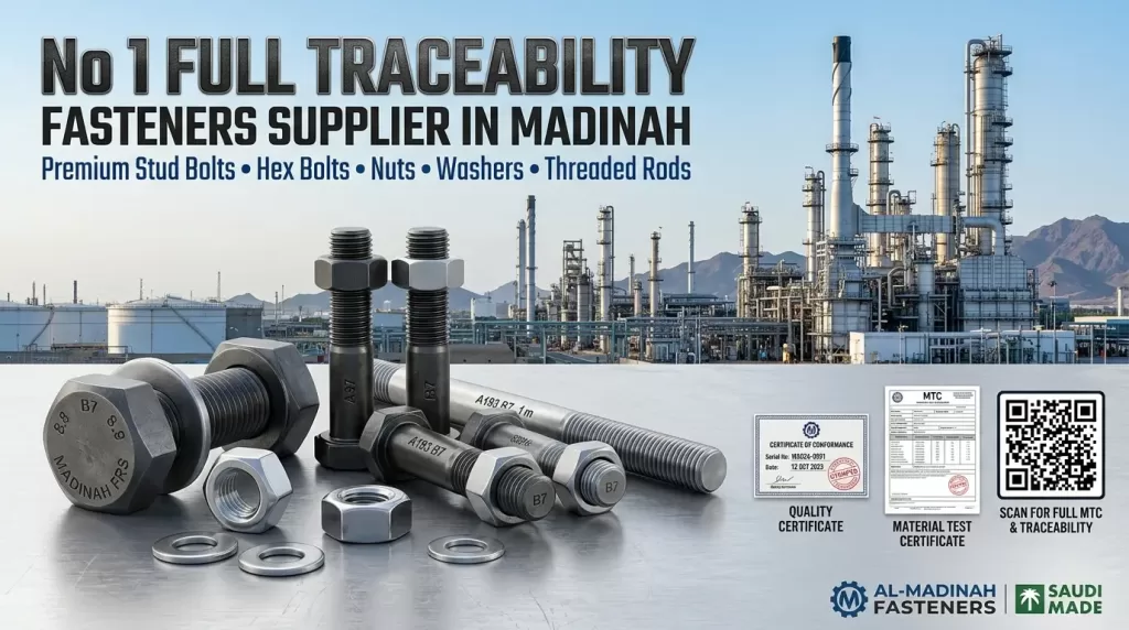 No 1 Full Traceability Fasteners Supplier in Madinah providing certified industrial bolts and fastening solutions