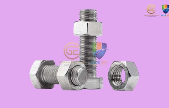 API monogrammed bolting products, including high-strength bolts, nuts, and studs, stamped with API certification marks, ensuring compliance with industry standards